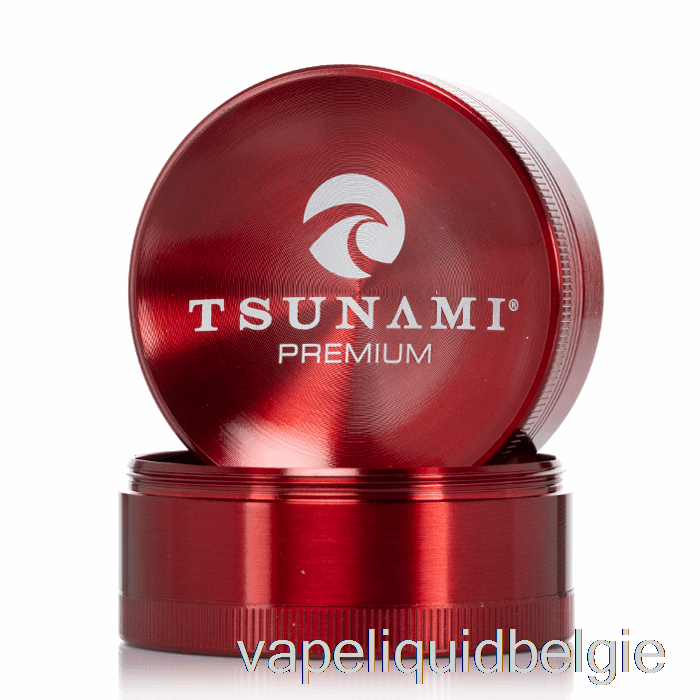 Vape Liquid Tsunami 2,4inch 4-delige Verzonken Top Grinder Rood (63mm)